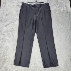 Santorelli Dress Pants Mens 38x30 Loro Piana Gray Wool Flat Front Italy